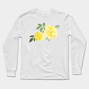 2 yellow roses watercolor Long Sleeve T-Shirt